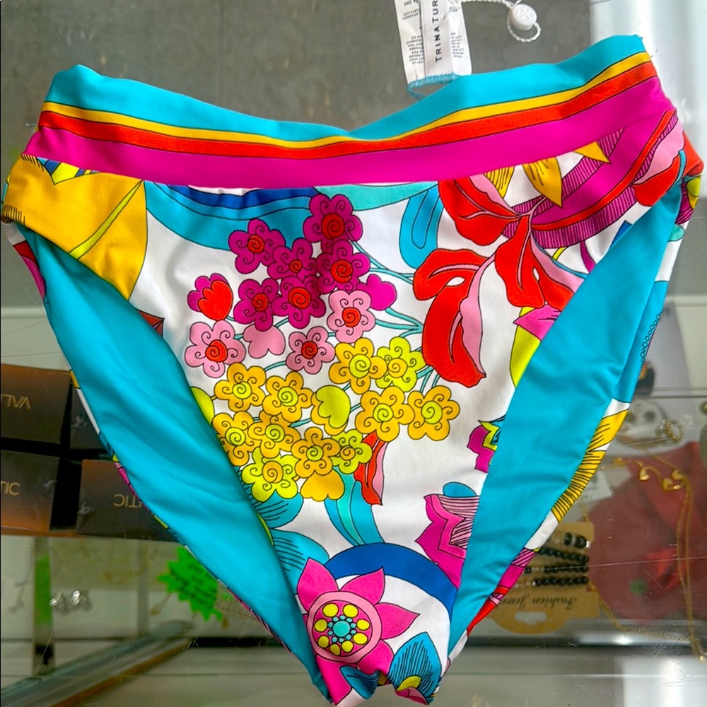 NWOT Trina Turk Women's Standard Fontaine Hi-Waist Bikini Cheeky Bottoms only